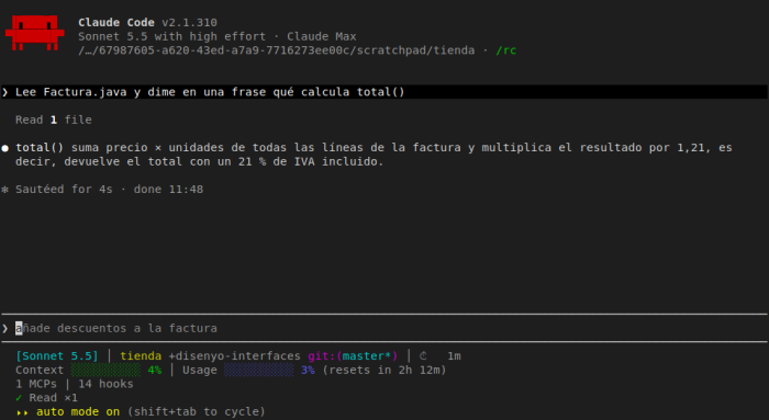 Claude Code con claude-hud Claude Code con claude-hud
